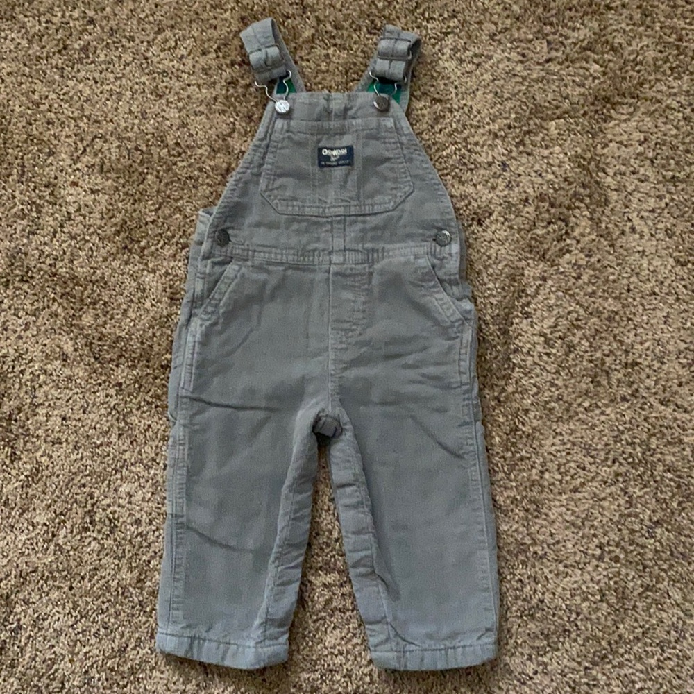 Jersey lined corduroy overalls
